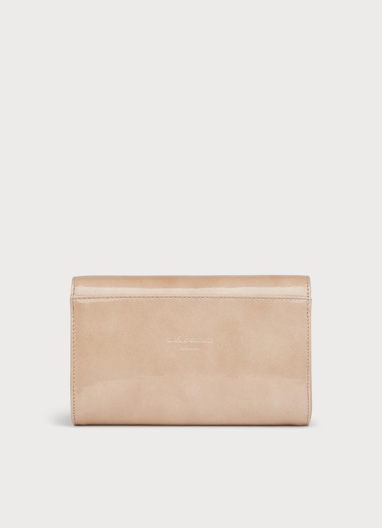 Mini Ella Beige Patent Clutch Bag